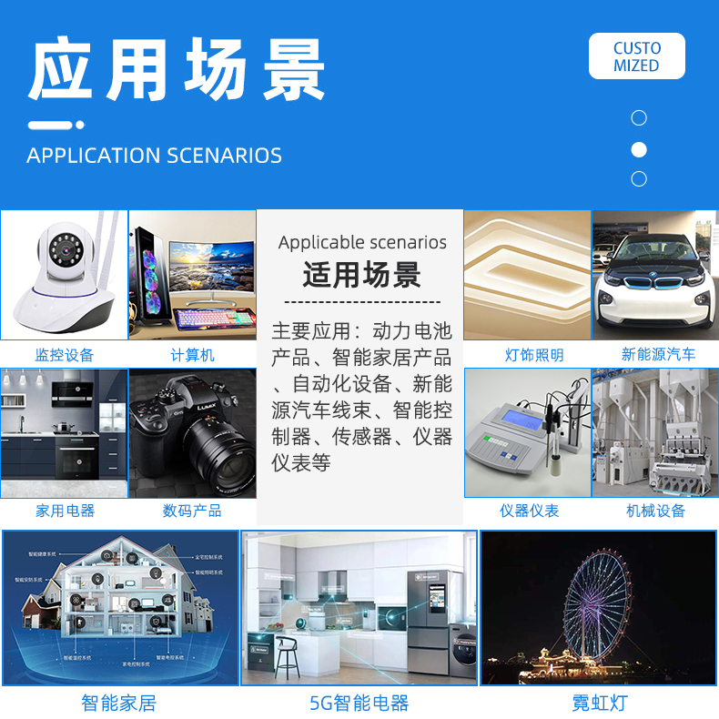 金豐盛電子專業(yè)加工定制PVC電子線、硅膠線、排線、電源線、端子線、LED照明線材、電池線、監(jiān)控設(shè)備線束、智能家居線束、美容儀線束、無人機線束、醫(yī)療器械線束、GPS定位器線束、PCB控制板連接線、電動玩具線束等各種機內(nèi)連接線束。